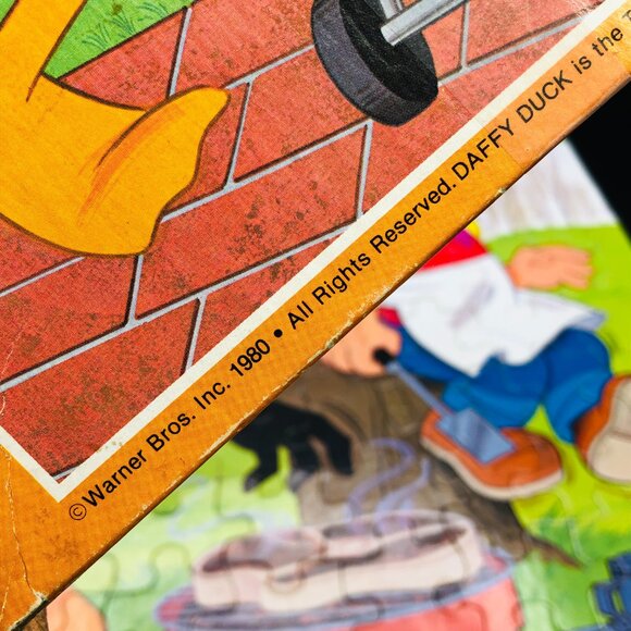 Vintage 1980 Looney Tunes Daffy Duck BBQ Jigsaw Puzzle 100 Large Pcs - COMPLETE - Picture 8 of 14